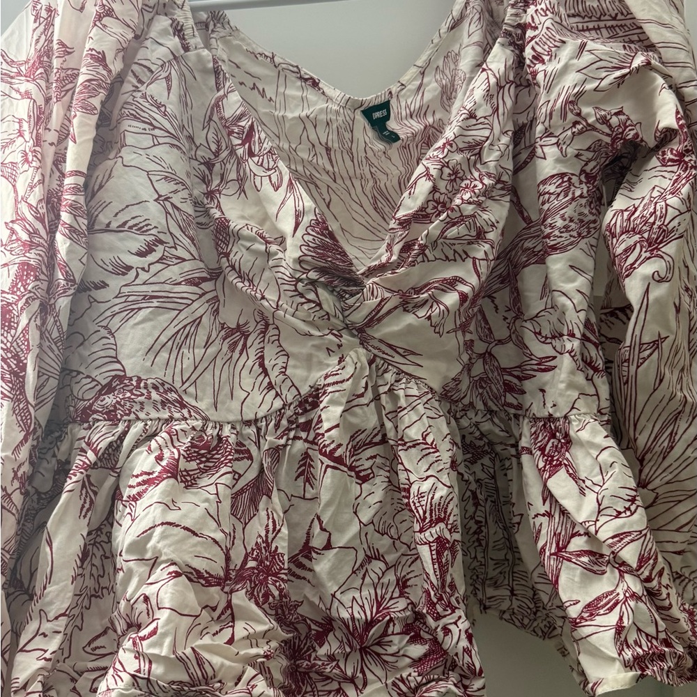 Express Floral Blouse - Pink and White - Picture 7 of 7